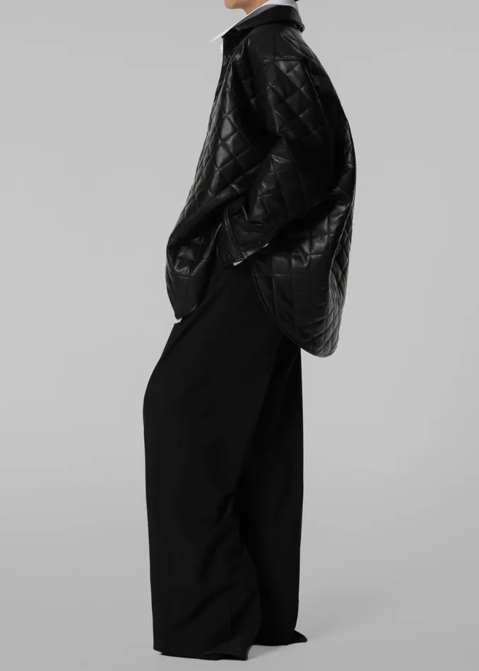 Women The Frankie Shop Outerwear Zak Padded Quilted Shirt Jacket Black