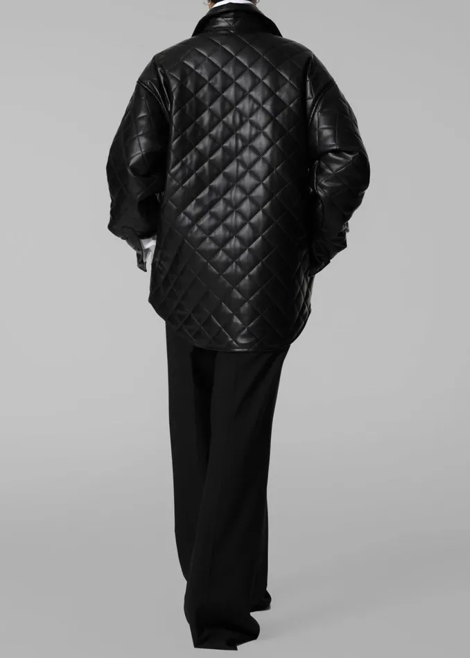 Women The Frankie Shop Outerwear Zak Padded Quilted Shirt Jacket Black