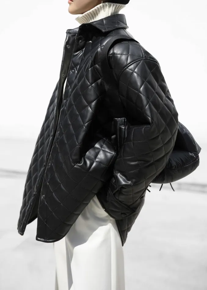 Women The Frankie Shop Outerwear Zak Padded Quilted Shirt Jacket Black