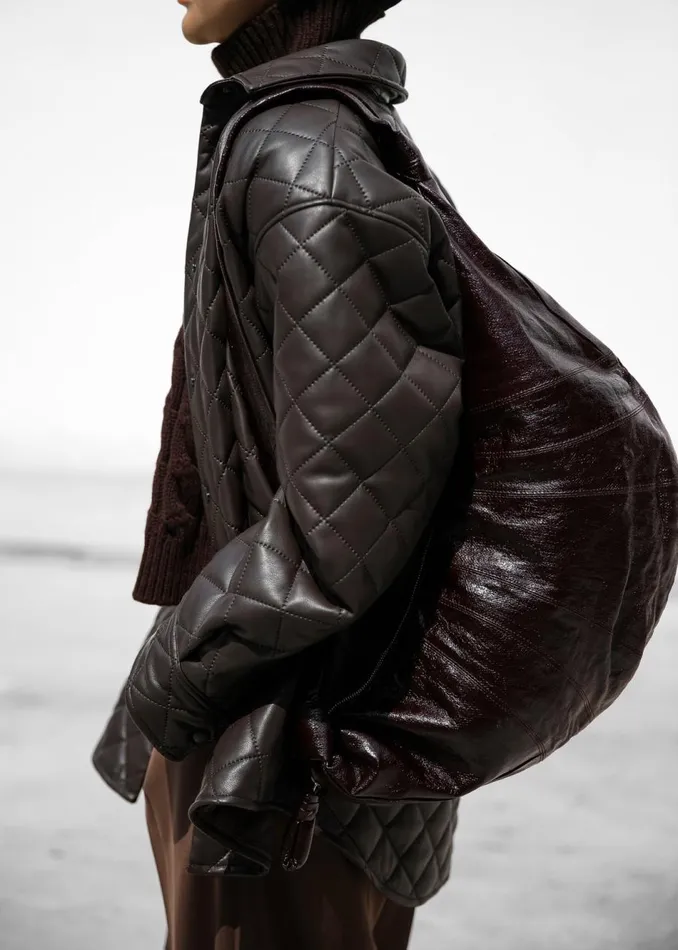 Women The Frankie Shop Outerwear Zak Padded Quilted Shirt Jacket Brown
