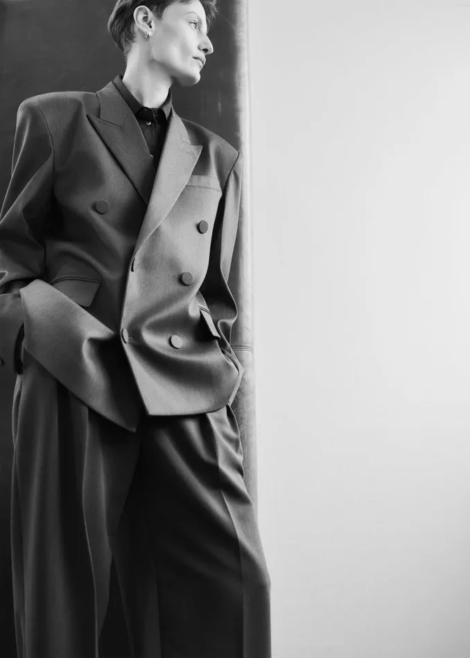 Women The Frankie Shop Outerwear Zia Covered Buttons Blazer Charcoal