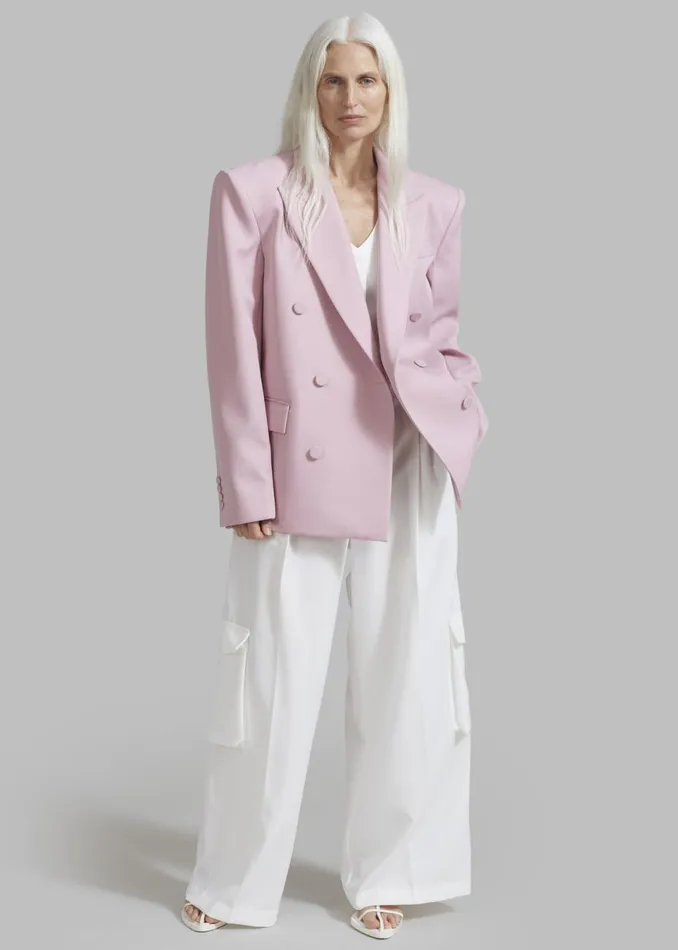 Women The Frankie Shop Outerwear Zia Covered Buttons Blazer Pink