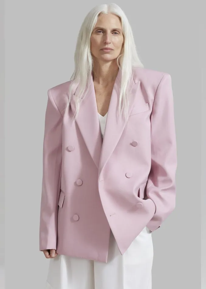 Women The Frankie Shop Outerwear Zia Covered Buttons Blazer Pink