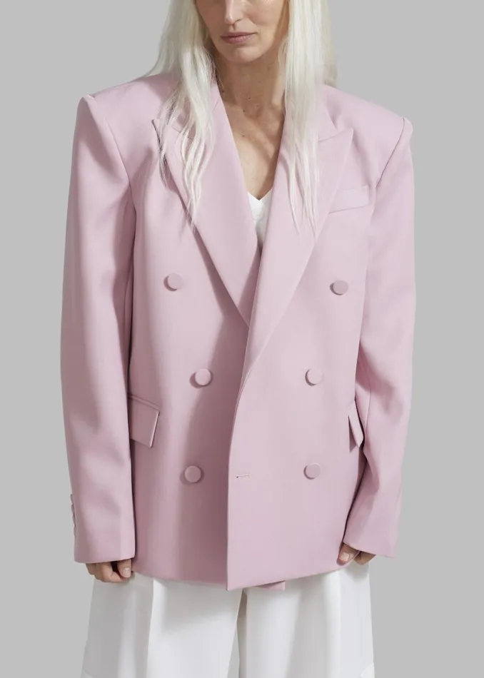 Women The Frankie Shop Outerwear Zia Covered Buttons Blazer Pink