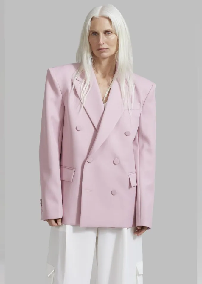 Women The Frankie Shop Outerwear Zia Covered Buttons Blazer Pink