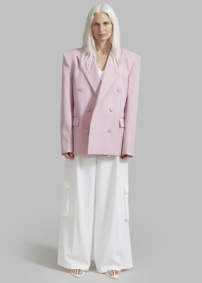 Women The Frankie Shop Outerwear Zia Covered Buttons Blazer Pink