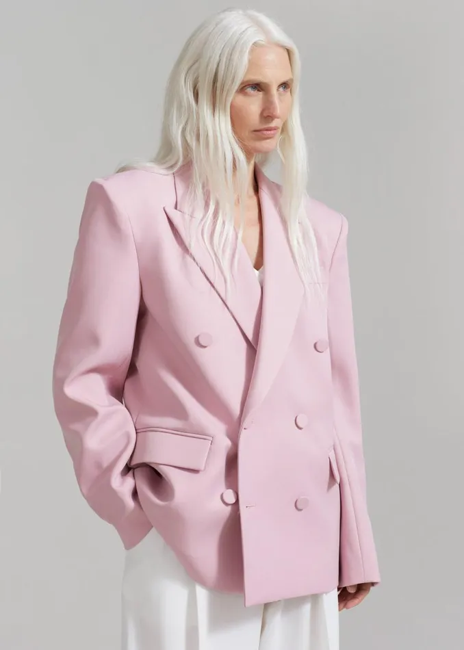 Women The Frankie Shop Outerwear Zia Covered Buttons Blazer Pink