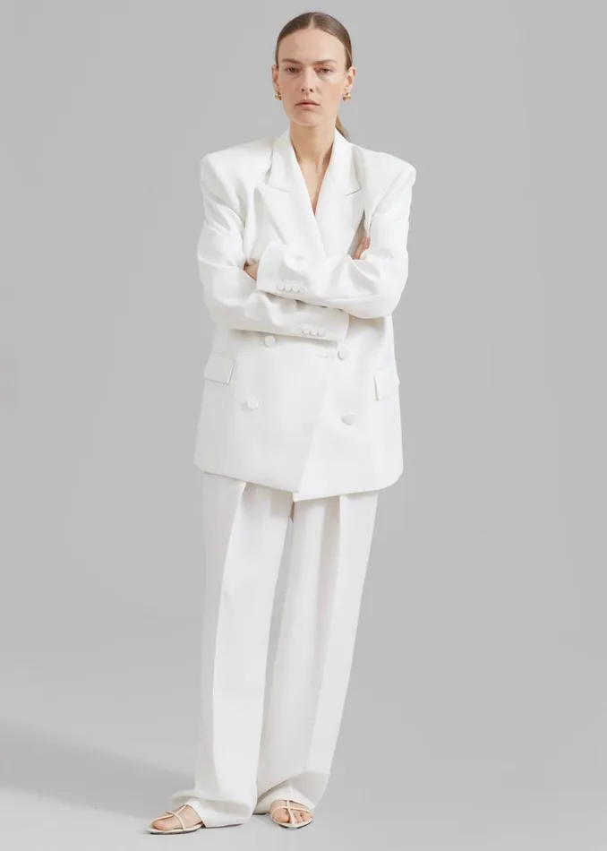 Women The Frankie Shop Outerwear Zia Covered Buttons Blazer White