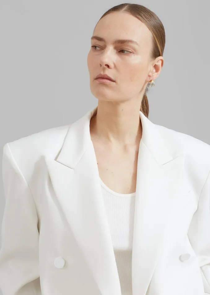 Women The Frankie Shop Outerwear Zia Covered Buttons Blazer White