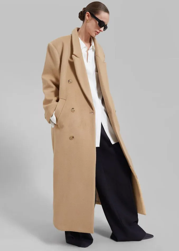 Women The Frankie Shop Outerwear Zoe Wool Coat Beige