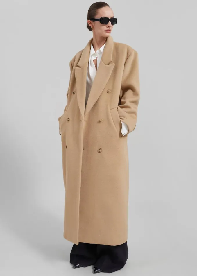 Women The Frankie Shop Outerwear Zoe Wool Coat Beige