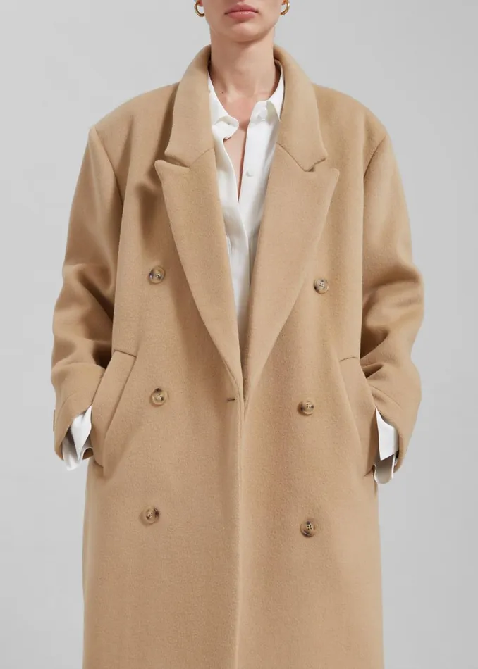 Women The Frankie Shop Outerwear Zoe Wool Coat Beige