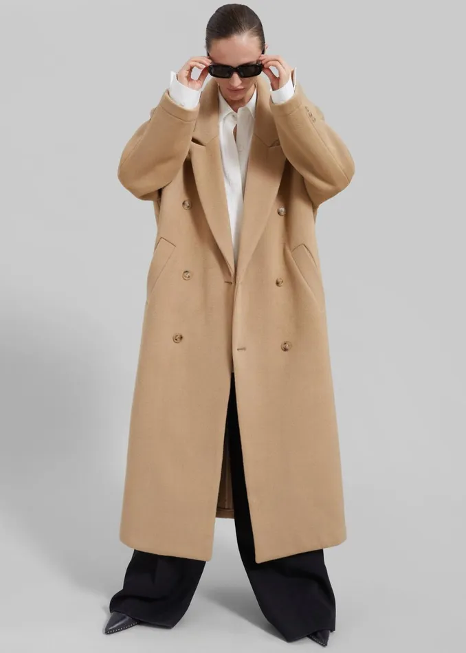 Women The Frankie Shop Outerwear Zoe Wool Coat Beige