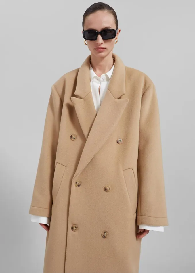 Women The Frankie Shop Outerwear Zoe Wool Coat Beige