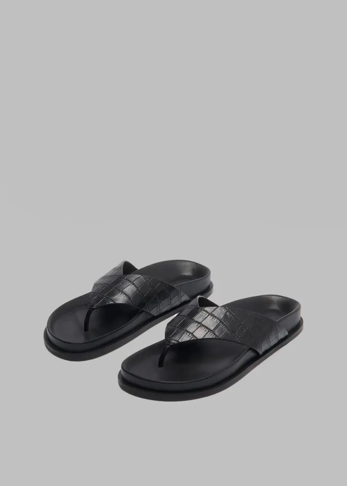Women The Frankie Shop Shoes AEmery Alma Sandal Black Croc
