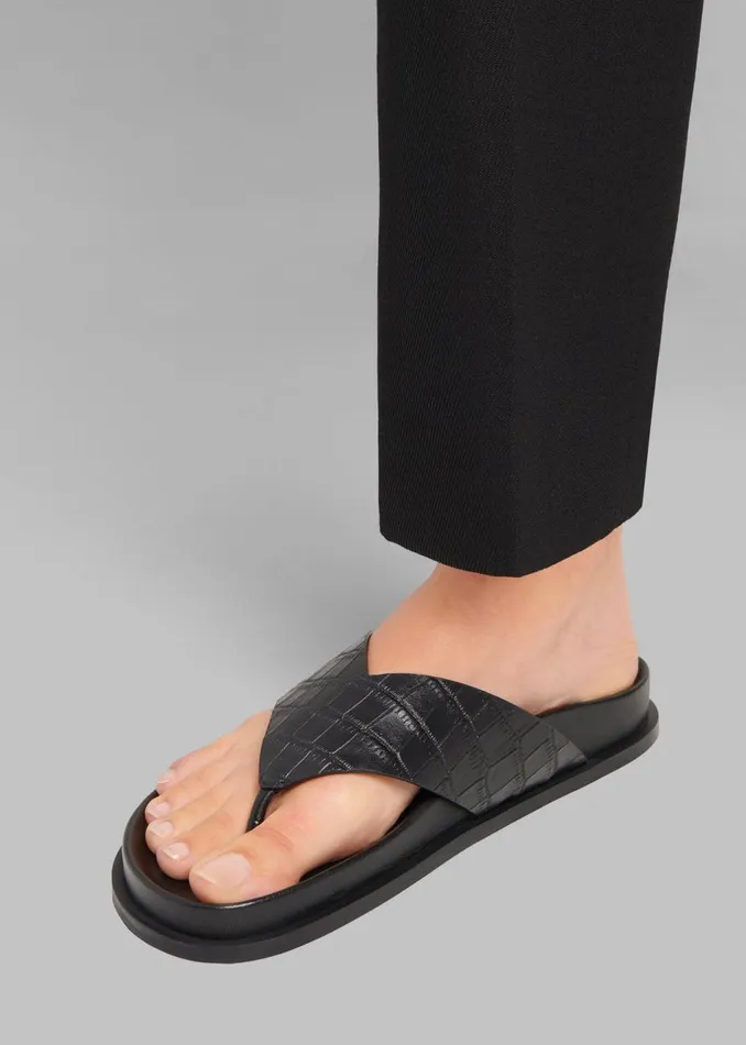 Women The Frankie Shop Shoes AEmery Alma Sandal Black Croc