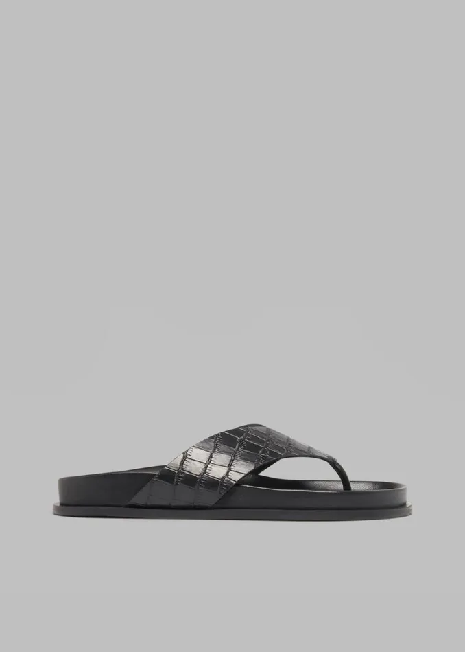 Women The Frankie Shop Shoes AEmery Alma Sandal Black Croc