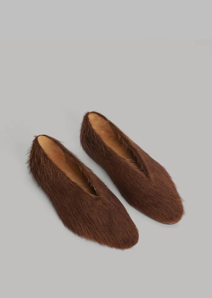 Women The Frankie Shop Shoes By Malene Birger Merina Leather Flats Warm Brown