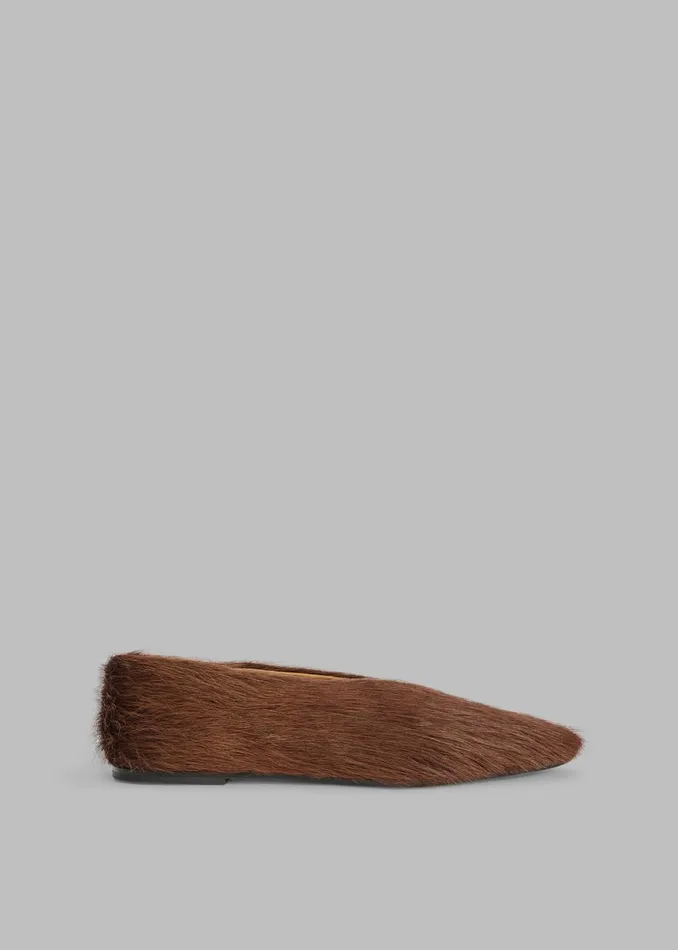 Women The Frankie Shop Shoes By Malene Birger Merina Leather Flats Warm Brown