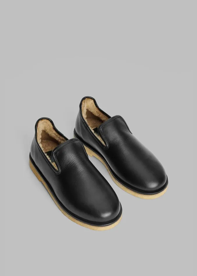 Women The Frankie Shop Shoes By Malene Birger Romine Leather Slippers Black