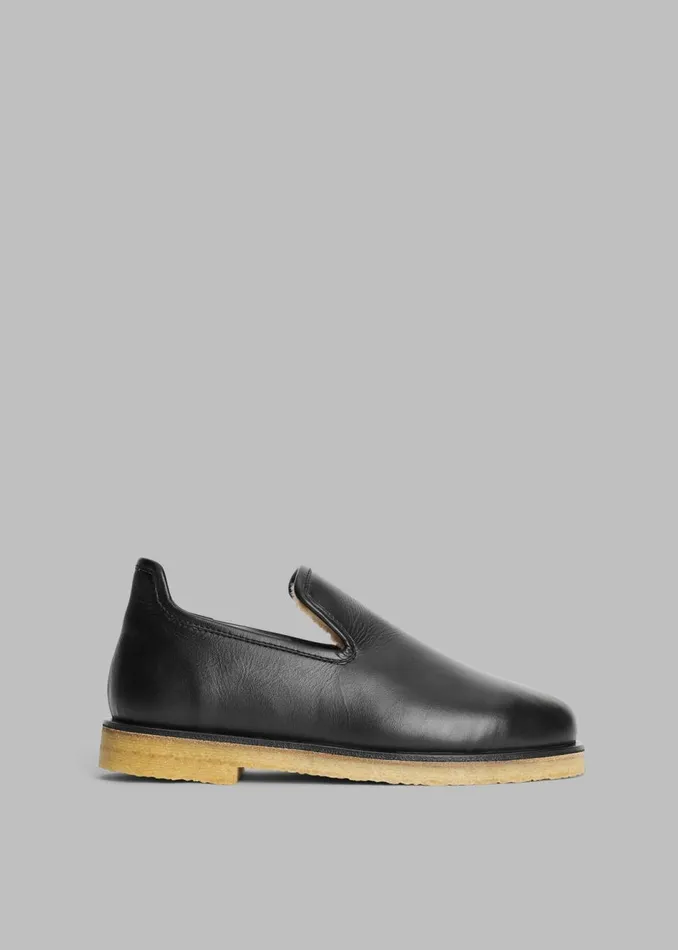 Women The Frankie Shop Shoes By Malene Birger Romine Leather Slippers Black