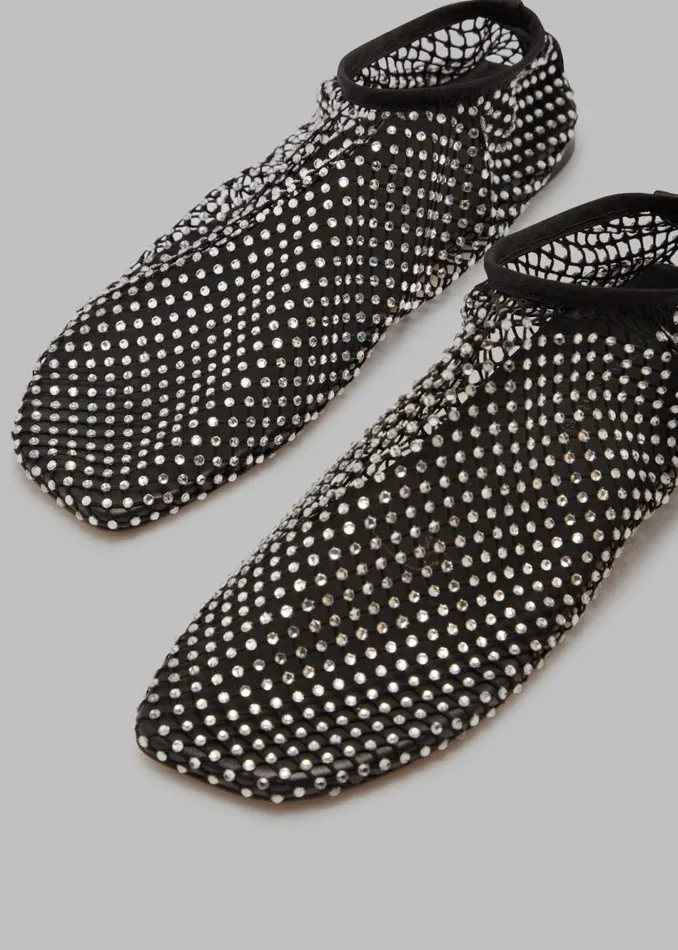 Women The Frankie Shop Shoes Christopher Esber Minette Flat Blackclear Crystal