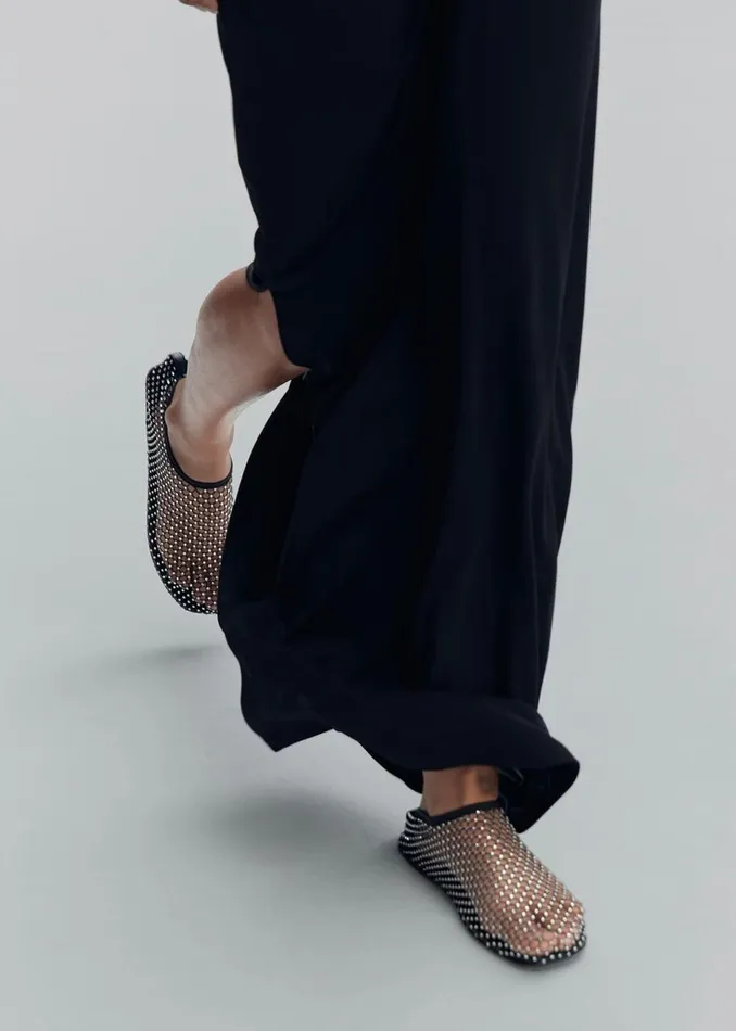 Women The Frankie Shop Shoes Christopher Esber Minette Flat Blackclear Crystal