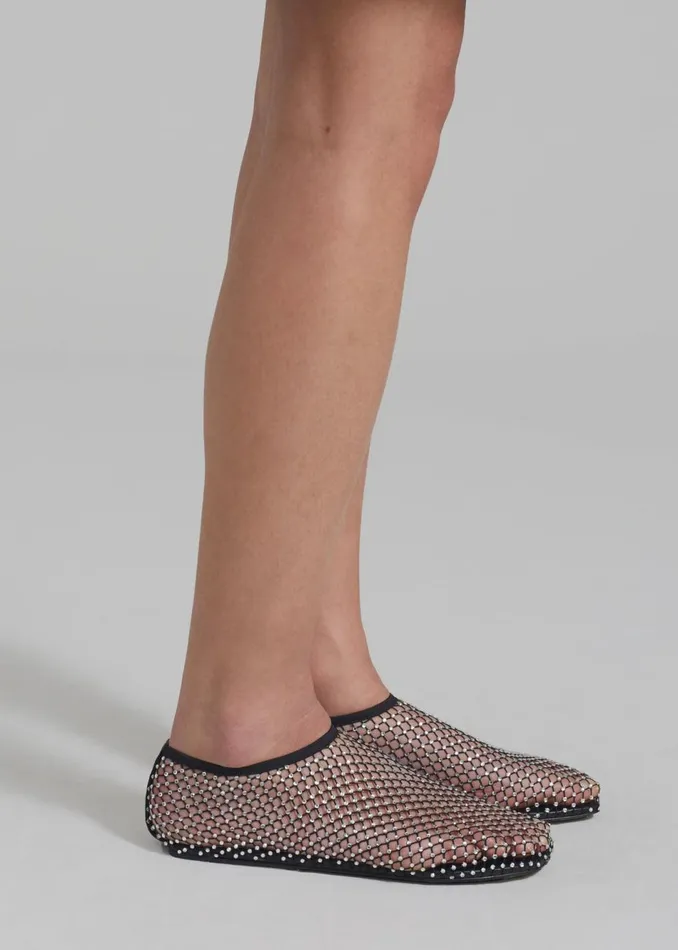 Women The Frankie Shop Shoes Christopher Esber Minette Flat Blackclear Crystal
