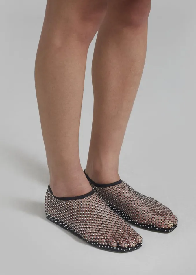 Women The Frankie Shop Shoes Christopher Esber Minette Flat Blackclear Crystal