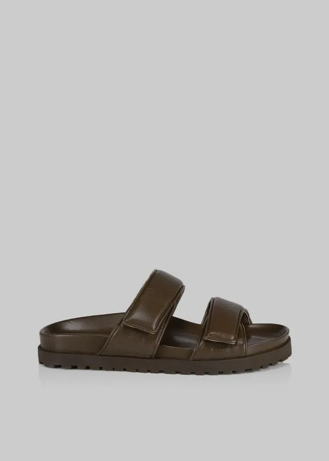 Women The Frankie Shop Shoes GIA X Pernille Leather Slide Sandals Brown