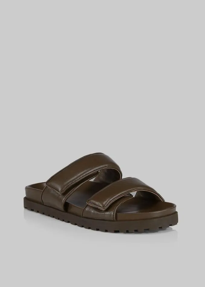 Women The Frankie Shop Shoes GIA X Pernille Leather Slide Sandals Brown