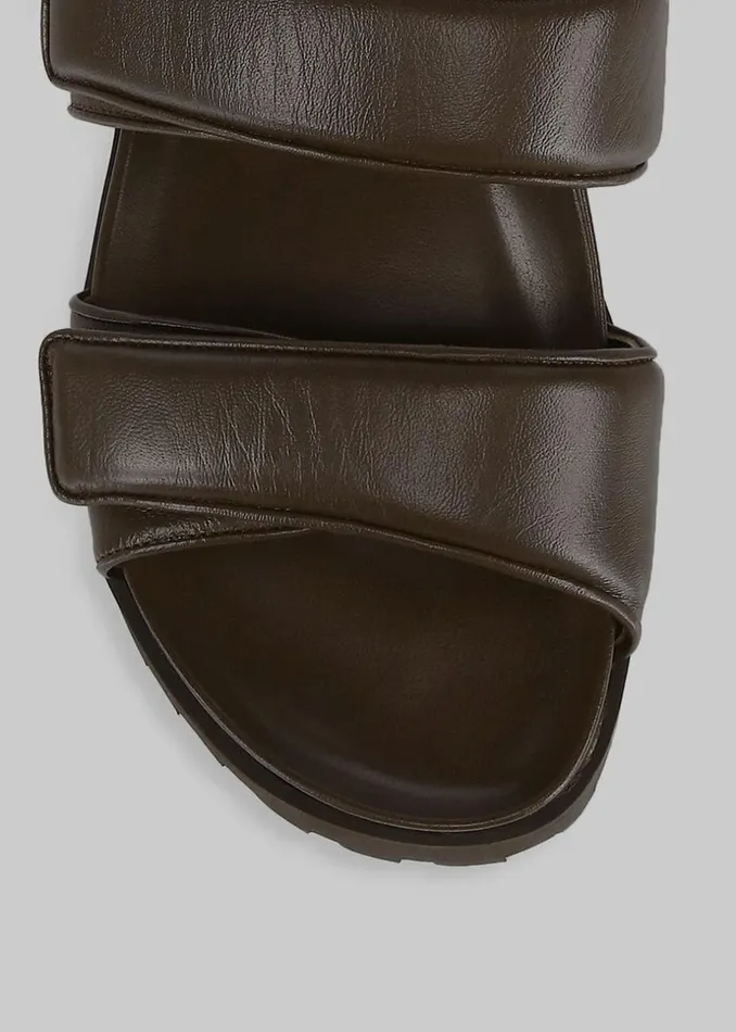 Women The Frankie Shop Shoes GIA X Pernille Leather Slide Sandals Brown