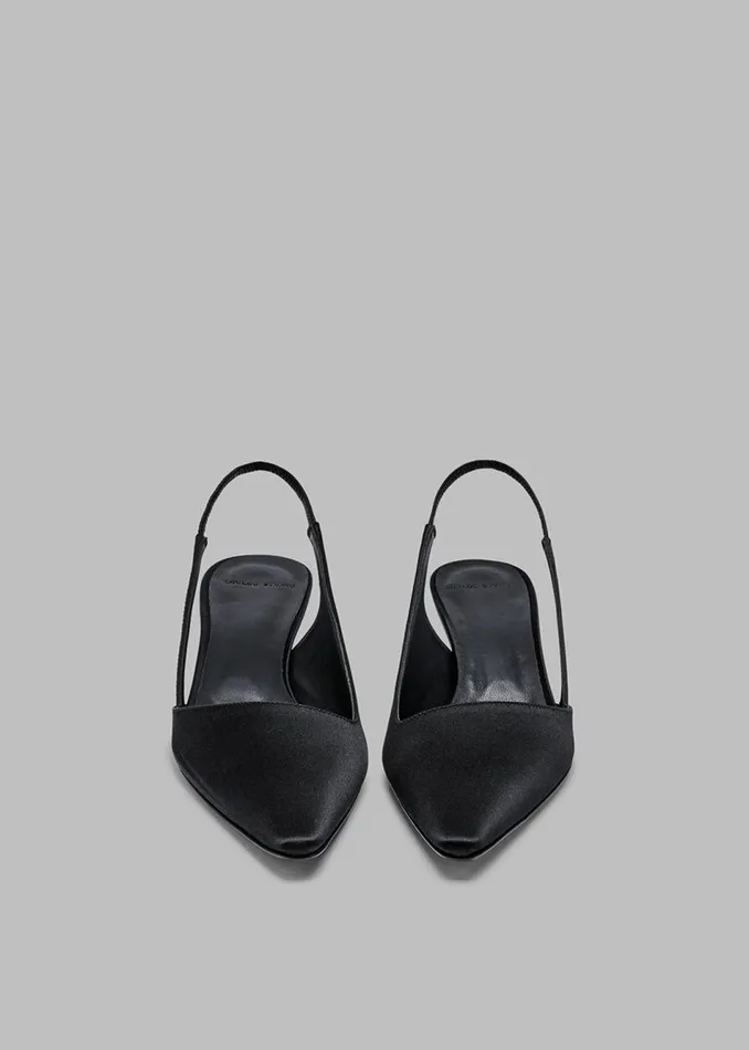 Women The Frankie Shop Shoes Loulou Studio Sulue Slingback Kitten Heel Shoes Black