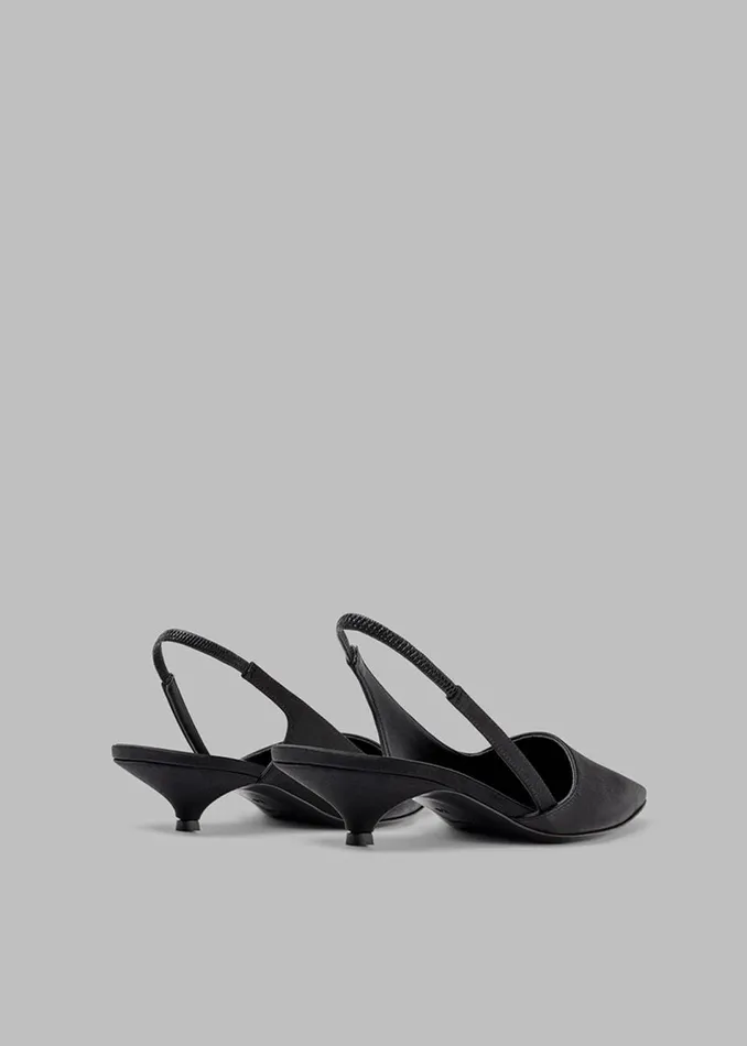Women The Frankie Shop Shoes Loulou Studio Sulue Slingback Kitten Heel Shoes Black