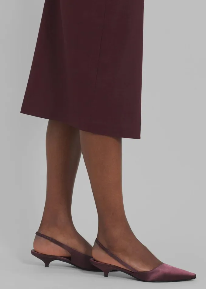 Women The Frankie Shop Shoes Loulou Studio Sulue Slingback Kitten Heel Shoes Midnight Bordeaux