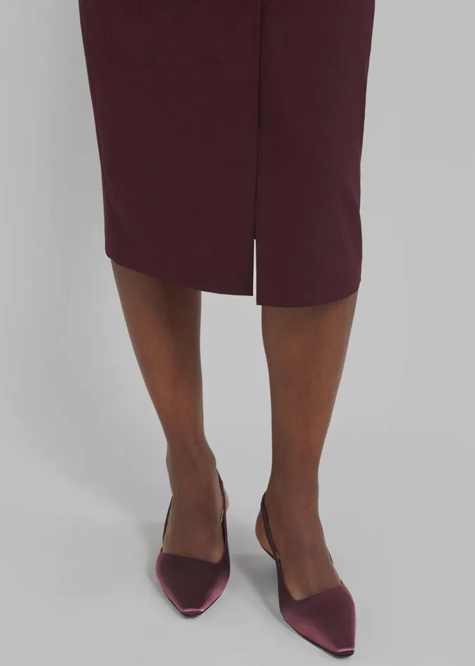 Women The Frankie Shop Shoes Loulou Studio Sulue Slingback Kitten Heel Shoes Midnight Bordeaux