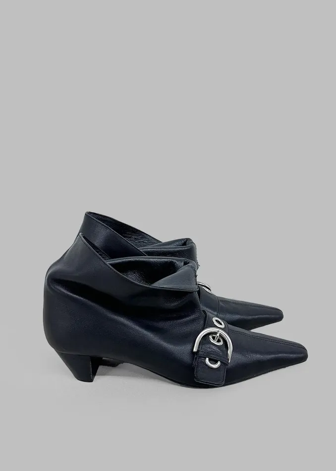 Women The Frankie Shop Shoes Low Classic Belted Ankle Boots Black