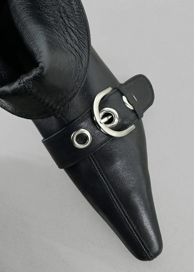 Women The Frankie Shop Shoes Low Classic Belted Ankle Boots Black