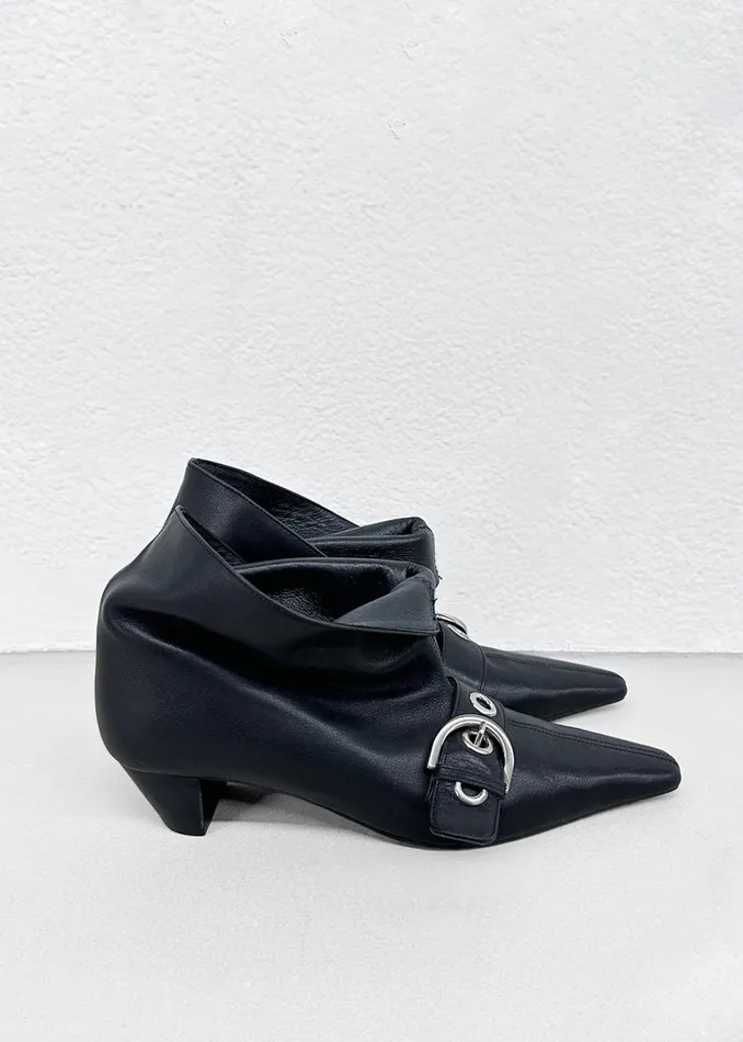 Women The Frankie Shop Shoes Low Classic Belted Ankle Boots Black