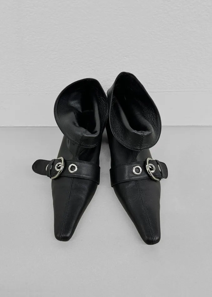 Women The Frankie Shop Shoes Low Classic Belted Ankle Boots Black