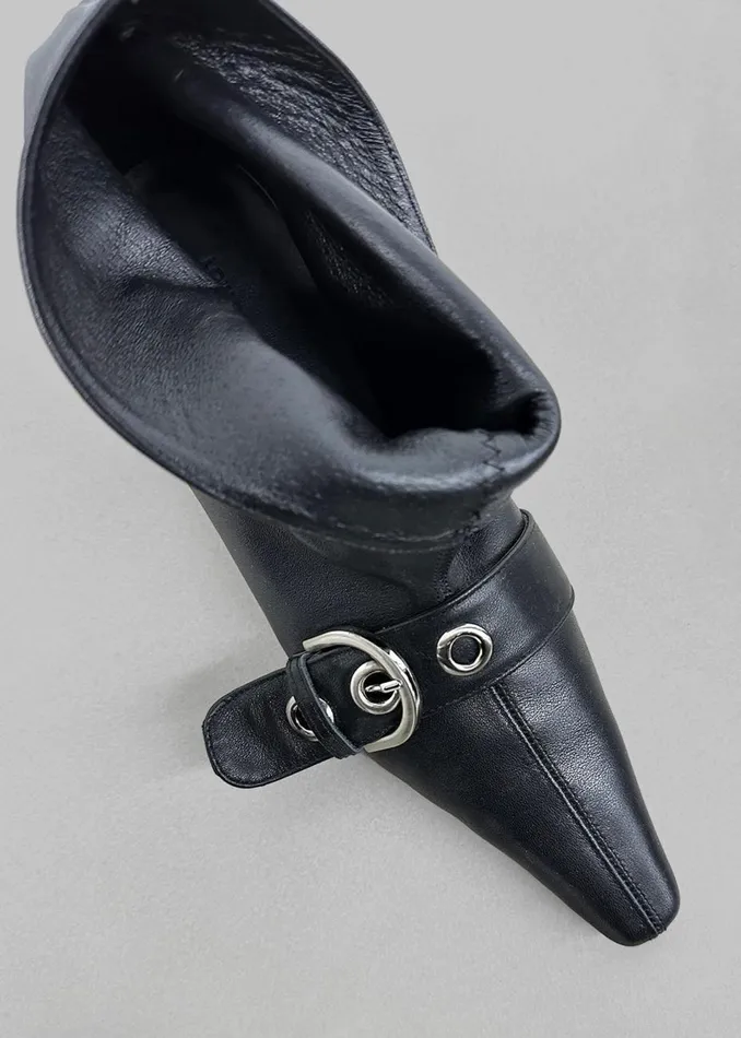 Women The Frankie Shop Shoes Low Classic Belted Ankle Boots Black
