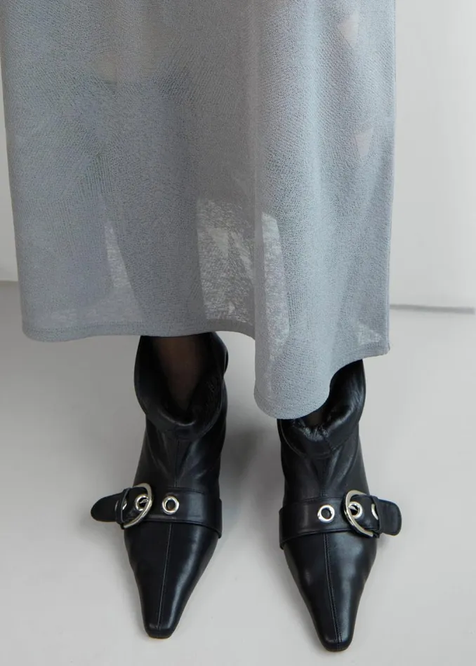 Women The Frankie Shop Shoes Low Classic Belted Ankle Boots Black