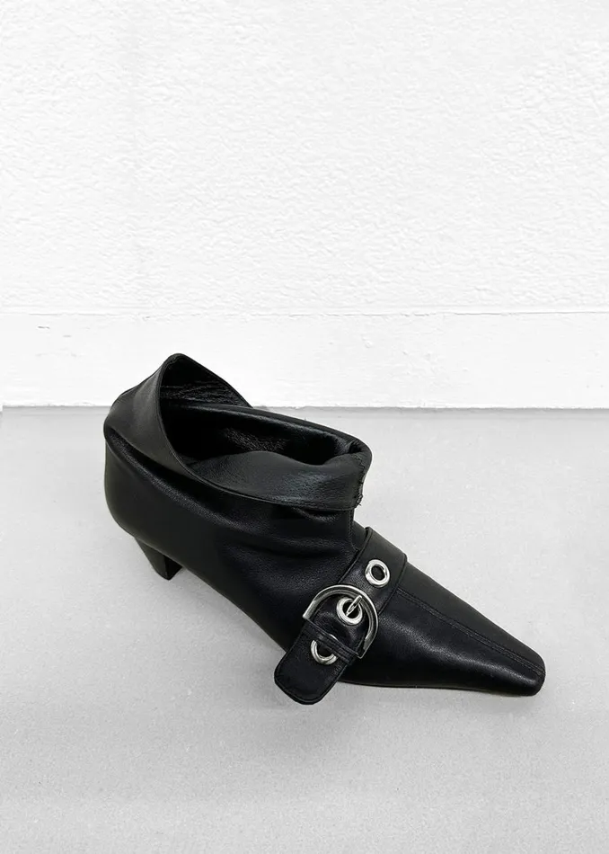 Women The Frankie Shop Shoes Low Classic Belted Ankle Boots Black