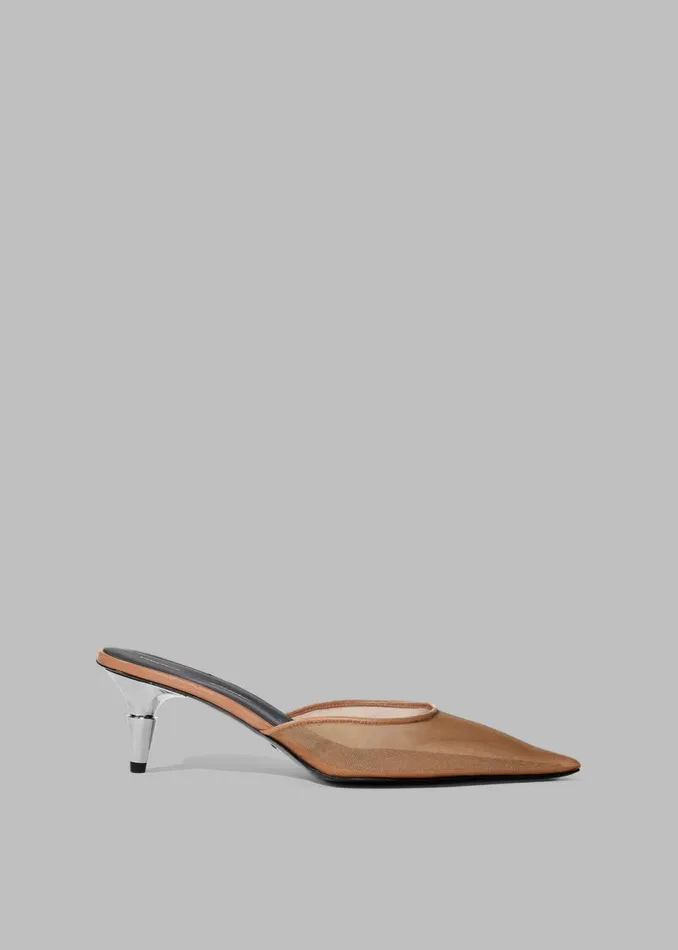 Women The Frankie Shop Shoes Proenza Schouler Spike Mules In Tulle Mesh Birch