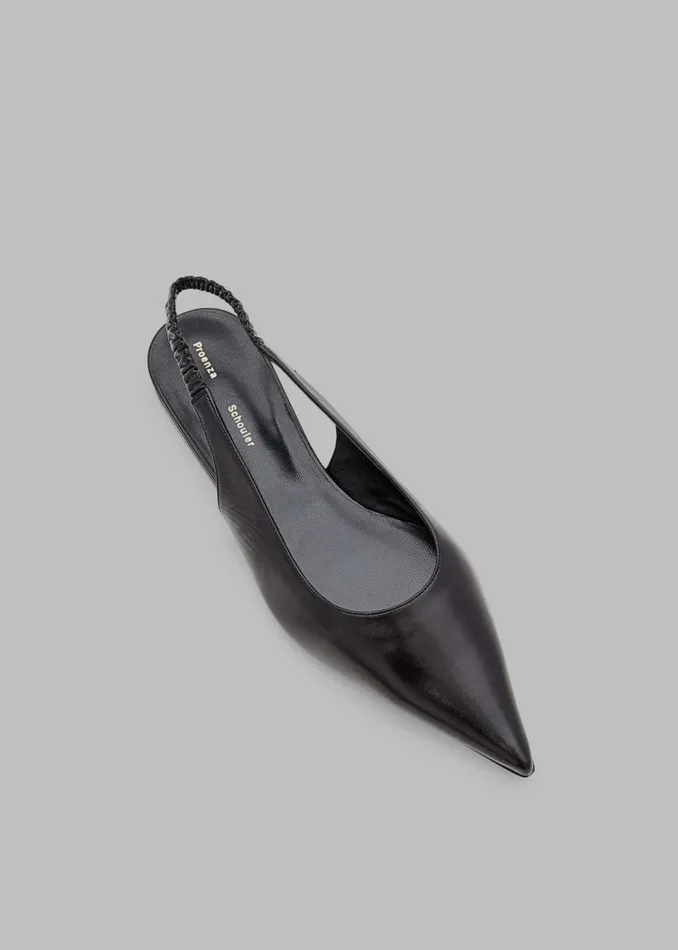 Women The Frankie Shop Shoes Proenza Schouler Spike Slingback Flats Black