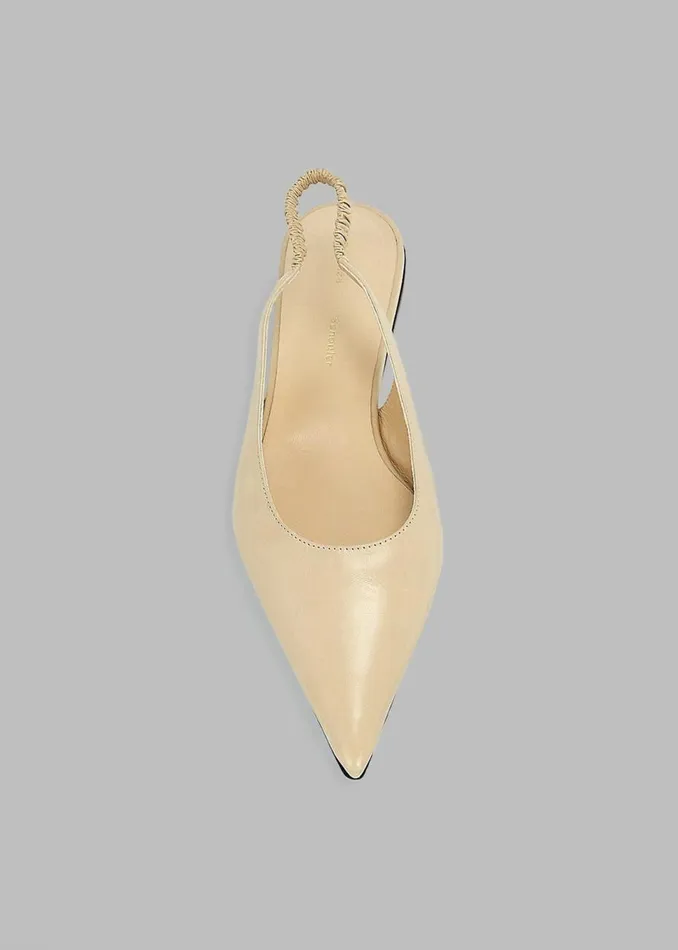 Women The Frankie Shop Shoes Proenza Schouler Spike Slingback Flats Parchment