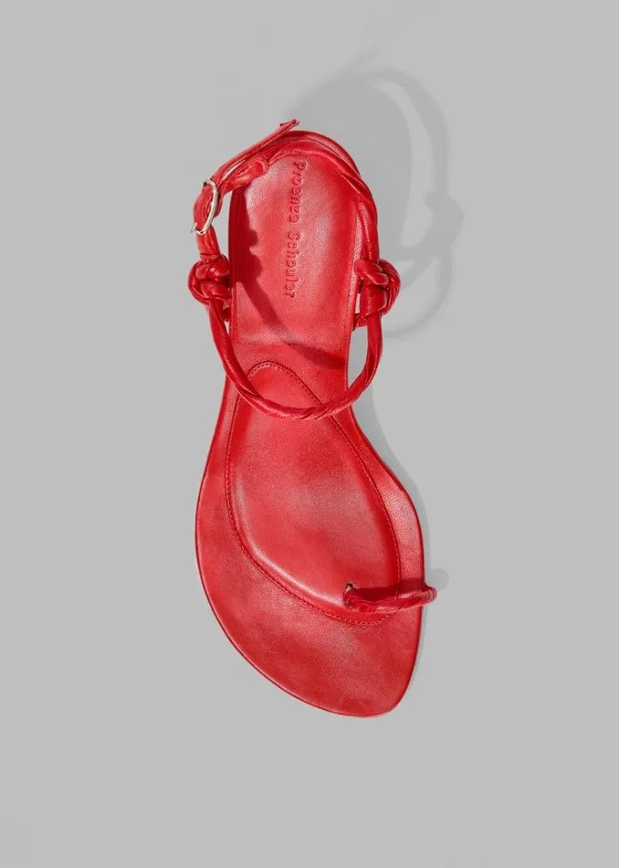 Women The Frankie Shop Shoes Proenza Schouler Tee Toe Ring Sandals Red