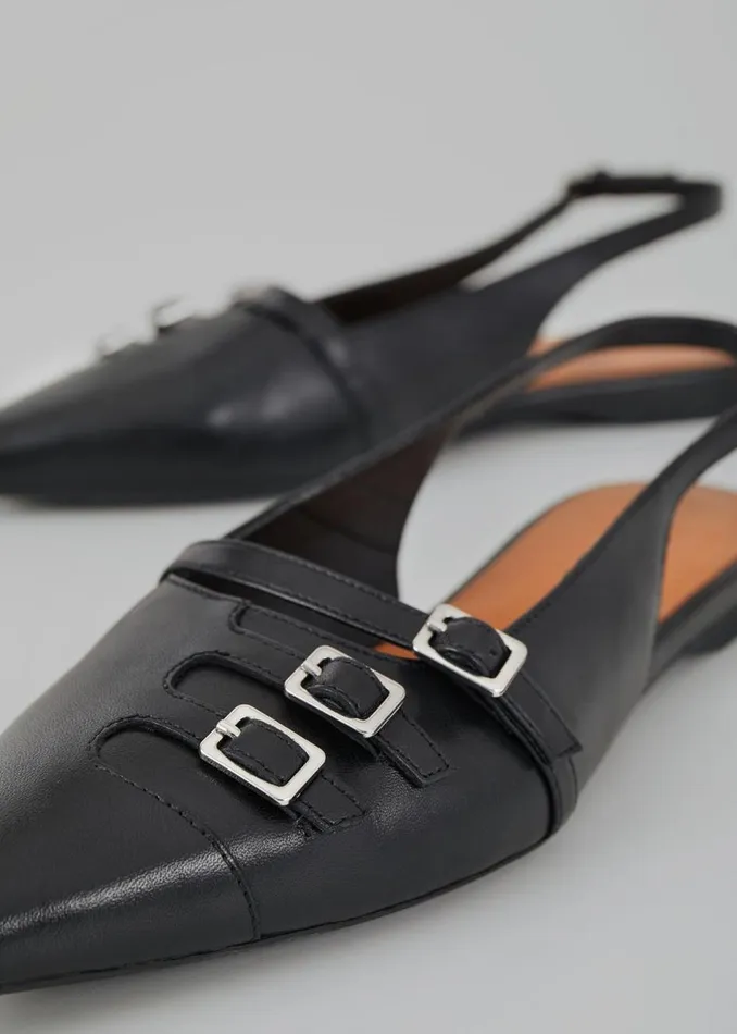 Women The Frankie Shop Shoes Vagabond Hermine Buckle Slingbacks Black