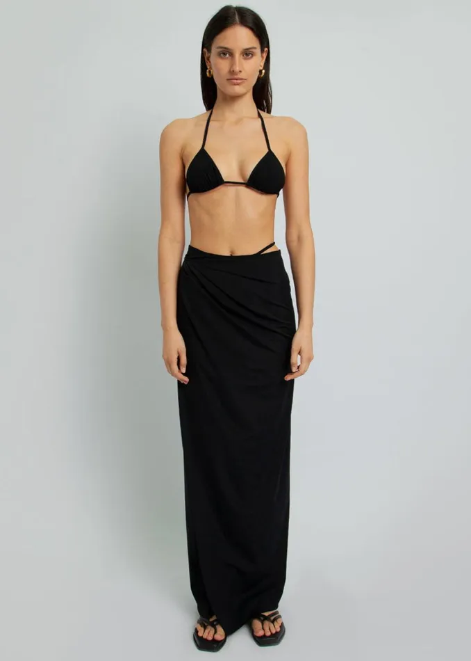 Women The Frankie Shop Swimwear Christopher Esber Ruched Underbust Bikini Top Black