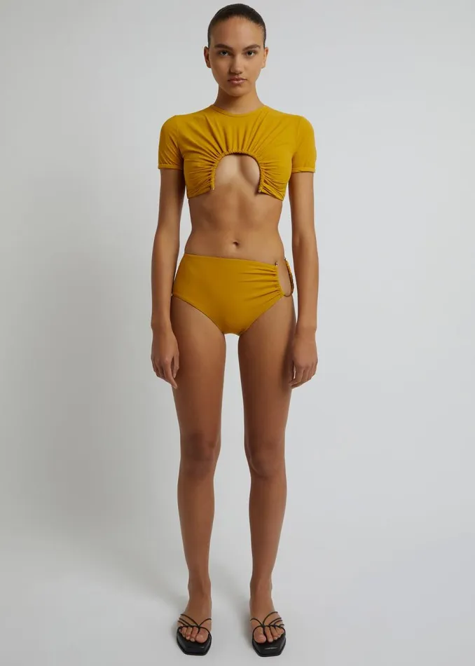 Women The Frankie Shop Swimwear Christopher Esber U Prong Brief Mustard